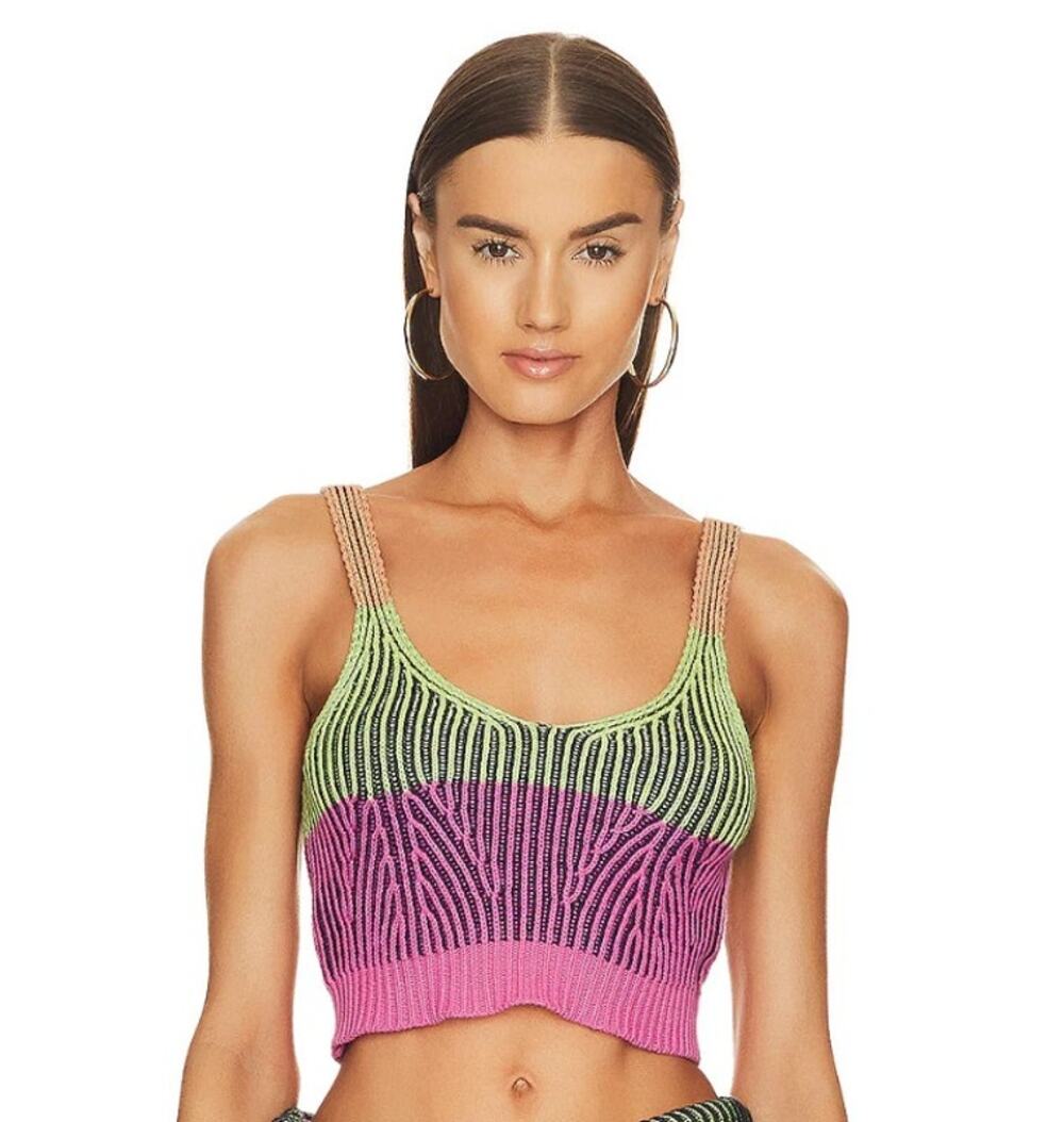 Jonathan Simkhai Gina bralette Sz S multicolored cotton - cashmere blend